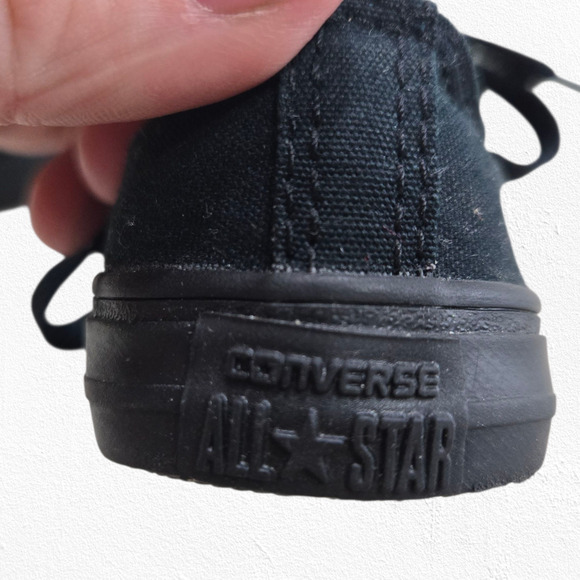 Converse All Star Chuck Taylor Low Top Sneakers Black Monochrome Infant Size 4 - Picture 5 of 9